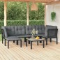 vidaXL Juego de muebles de jardín 7 pzas ratán sintético negro y gris