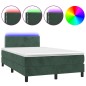 vidaXL Cama box spring colchón y LED terciopelo verde oscuro 120x190cm vidaXL Cama box spring colchón y LED terciopelo verde oscuro 120x190cm