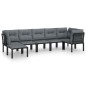 vidaXL Juego de muebles de jardín 7 pzas ratán sintético negro y gris