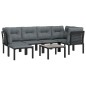 vidaXL Juego de muebles de jardín 7 pzas ratán sintético negro y gris