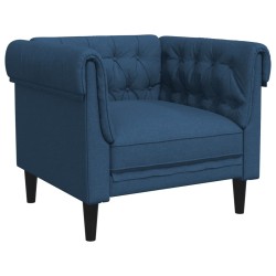 vidaXL Sillón Chesterfield de tela azul