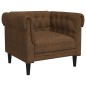 vidaXL Sillón Chesterfield de tela marrón vidaXL Sillón Chesterfield de tela marrón