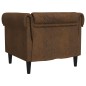vidaXL Sillón Chesterfield de tela marrón vidaXL Sillón Chesterfield de tela marrón