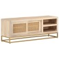 vidaXL Mueble de TV madera maciza de mango y hierro 110x30x40 cm vidaXL Mueble de TV madera maciza de mango y hierro 110x30x40 cm