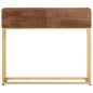 vidaXL Mesa consola madera maciza de mango y hierro 90x30x76 cm vidaXL Mesa consola madera maciza de mango y hierro 90x30x76 cm