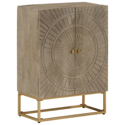 vidaXL Aparador de hierro y madera maciza de mango 55x30x76 cm