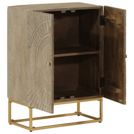 vidaXL Aparador de hierro y madera maciza de mango 55x30x76 cm