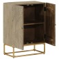 vidaXL Aparador de hierro y madera maciza de mango 55x30x76 cm