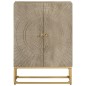 vidaXL Aparador de hierro y madera maciza de mango 55x30x76 cm