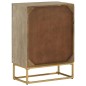 vidaXL Aparador de hierro y madera maciza de mango 55x30x76 cm
