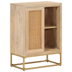 vidaXL Aparador de hierro y madera maciza de mango 55x30x76 cm