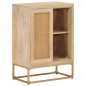 vidaXL Aparador de hierro y madera maciza de mango 55x30x76 cm