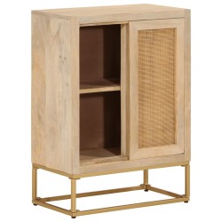 vidaXL Aparador de hierro y madera maciza de mango 55x30x76 cm