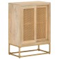 vidaXL Aparador de hierro y madera maciza de mango 55x30x76 cm