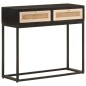 vidaXL Mesa consola madera maciza de mango y hierro negro 90x30x76 cm vidaXL Mesa consola madera maciza de mango y hierro negro 90x30x76 cm