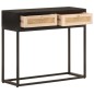 vidaXL Mesa consola madera maciza de mango y hierro negro 90x30x76 cm vidaXL Mesa consola madera maciza de mango y hierro negro 90x30x76 cm