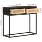 vidaXL Mesa consola madera maciza de mango y hierro negro 90x30x76 cm vidaXL Mesa consola madera maciza de mango y hierro negro 90x30x76 cm