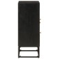 vidaXL Aparador de hierro y madera maciza de mango negro 55x30x76 cm