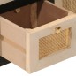 vidaXL Aparador de hierro y madera maciza de mango negro 55x30x76 cm
