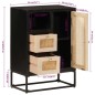 vidaXL Aparador de hierro y madera maciza de mango negro 55x30x76 cm
