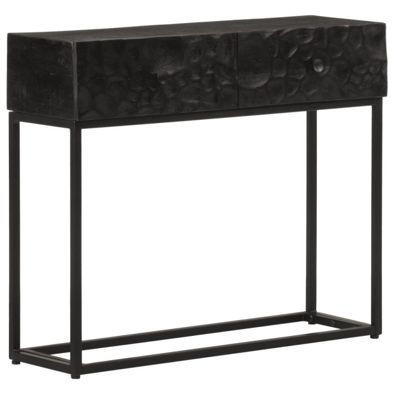vidaXL Mesa consola madera maciza de mango y hierro negro 90x30x76 cm vidaXL Mesa consola madera maciza de mango y hierro negro 90x30x76 cm