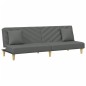 vidaXL Sofá cama de 2 plazas con almohadas y taburete tela gris oscuro