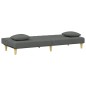 vidaXL Sofá cama de 2 plazas con almohadas y taburete tela gris oscuro