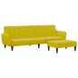 vidaXL Sofá cama de 2 plazas con taburete terciopelo amarillo vidaXL Sofá cama de 2 plazas con taburete terciopelo amarillo