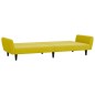 vidaXL Sofá cama de 2 plazas con taburete terciopelo amarillo vidaXL Sofá cama de 2 plazas con taburete terciopelo amarillo