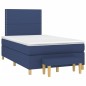 vidaXL Cama box spring con colchón tela azul 120x190 cm vidaXL Cama box spring con colchón tela azul 120x190 cm