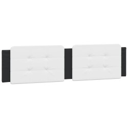 vidaXL Cabecero de cama acolchado cuero sintético blanco negro 200 cm
