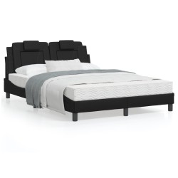 vidaXL Cama con colchón cuero sintético negro 120x200 cm