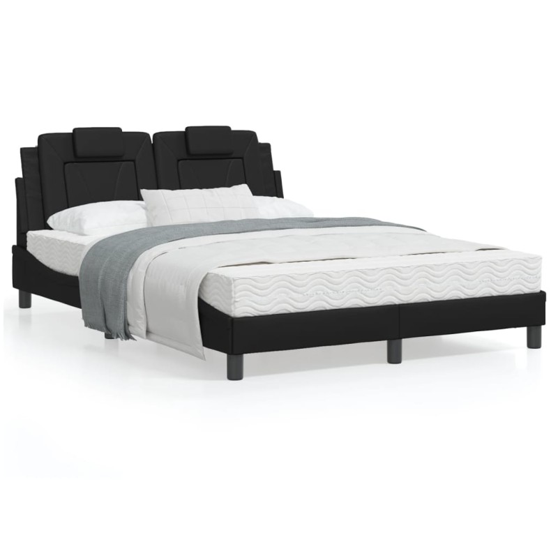 vidaXL Cama con colchón cuero sintético negro 120x200 cm vidaXL Cama con colchón cuero sintético negro 120x200 cm