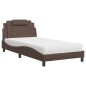 vidaXL Cama con colchón cuero sintético marrón 100x200 cm vidaXL Cama con colchón cuero sintético marrón 100x200 cm
