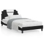 vidaXL Cama con colchón cuero sintético negro y blanco 100x200 cm