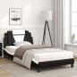 vidaXL Cama con colchón cuero sintético negro y blanco 100x200 cm