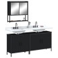 vidaXL Juego de muebles de baño 3 pzas madera contrachapada negro vidaXL Juego de muebles de baño 3 pzas madera contrachapada negro