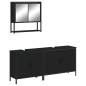 vidaXL Juego de muebles de baño 3 pzas madera contrachapada negro vidaXL Juego de muebles de baño 3 pzas madera contrachapada negro