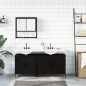 vidaXL Juego de muebles de baño 3 pzas madera contrachapada negro vidaXL Juego de muebles de baño 3 pzas madera contrachapada negro