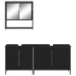vidaXL Juego de muebles de baño 3 pzas madera contrachapada negro vidaXL Juego de muebles de baño 3 pzas madera contrachapada negro