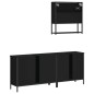 vidaXL Juego de muebles de baño 3 pzas madera contrachapada negro vidaXL Juego de muebles de baño 3 pzas madera contrachapada negro