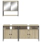 vidaXL Set de muebles de baño 3 pzas madera contrachapada roble Sonoma