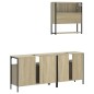 vidaXL Set de muebles de baño 3 pzas madera contrachapada roble Sonoma