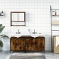 vidaXL Set de muebles baño 3 pzas madera contrachapada roble ahumado vidaXL Set de muebles baño 3 pzas madera contrachapada roble ahumado