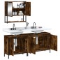 vidaXL Set de muebles baño 3 pzas madera contrachapada roble ahumado vidaXL Set de muebles baño 3 pzas madera contrachapada roble ahumado