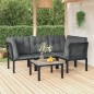 vidaXL Juego de muebles de jardín 5 pzas ratán sintético negro y gris vidaXL Juego de muebles de jardín 5 pzas ratán sintético negro y gris