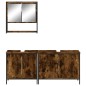 vidaXL Set de muebles baño 3 pzas madera contrachapada roble ahumado vidaXL Set de muebles baño 3 pzas madera contrachapada roble ahumado