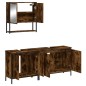 vidaXL Set de muebles baño 3 pzas madera contrachapada roble ahumado vidaXL Set de muebles baño 3 pzas madera contrachapada roble ahumado