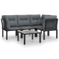 vidaXL Juego de muebles de jardín 5 pzas ratán sintético negro y gris vidaXL Juego de muebles de jardín 5 pzas ratán sintético negro y gris