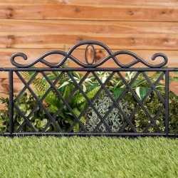 ProGarden Valla de jardín decorativa 5 unidades PP negro 48x34 cm